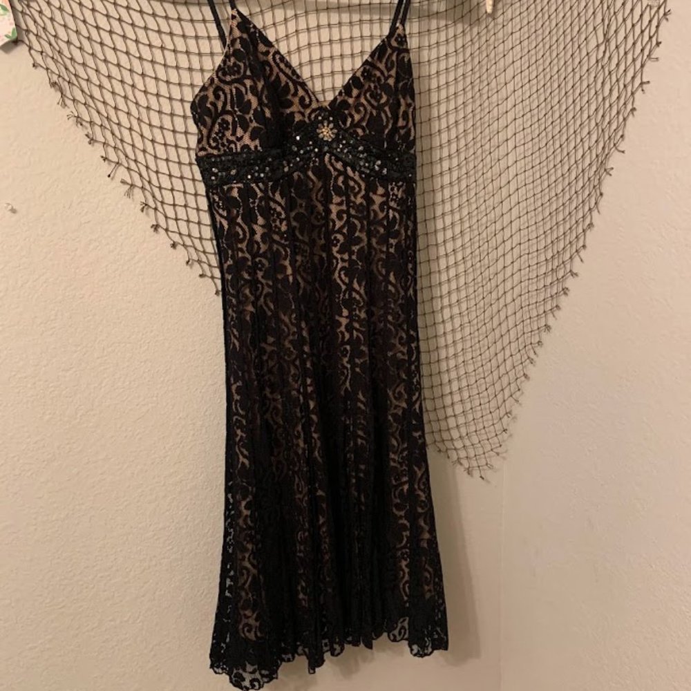 ECI New York - Black & Nude Cocktail Dress Size 8